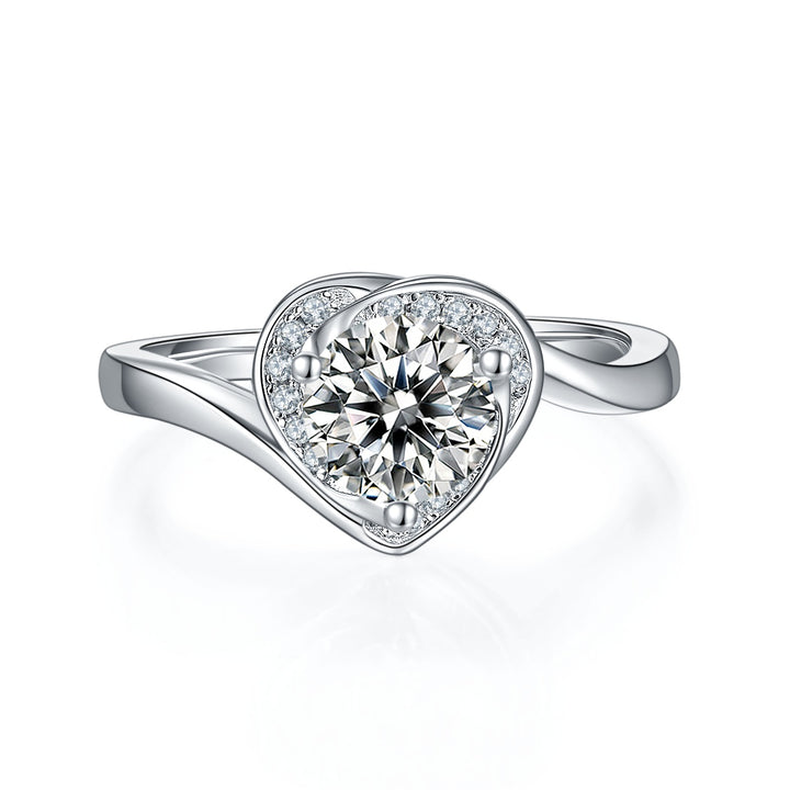 💍 1-Carat Moissanite Minimalist Ring – Platinum-Plated S925 Silver (2.9g, Sizes 5–9) 💍