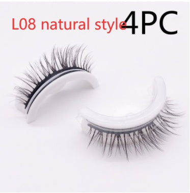 👁️✨ Reusable 3D Mink Lashes – Self-Adhesive Natural False Eyelashes (Glue-Free Silk Style)