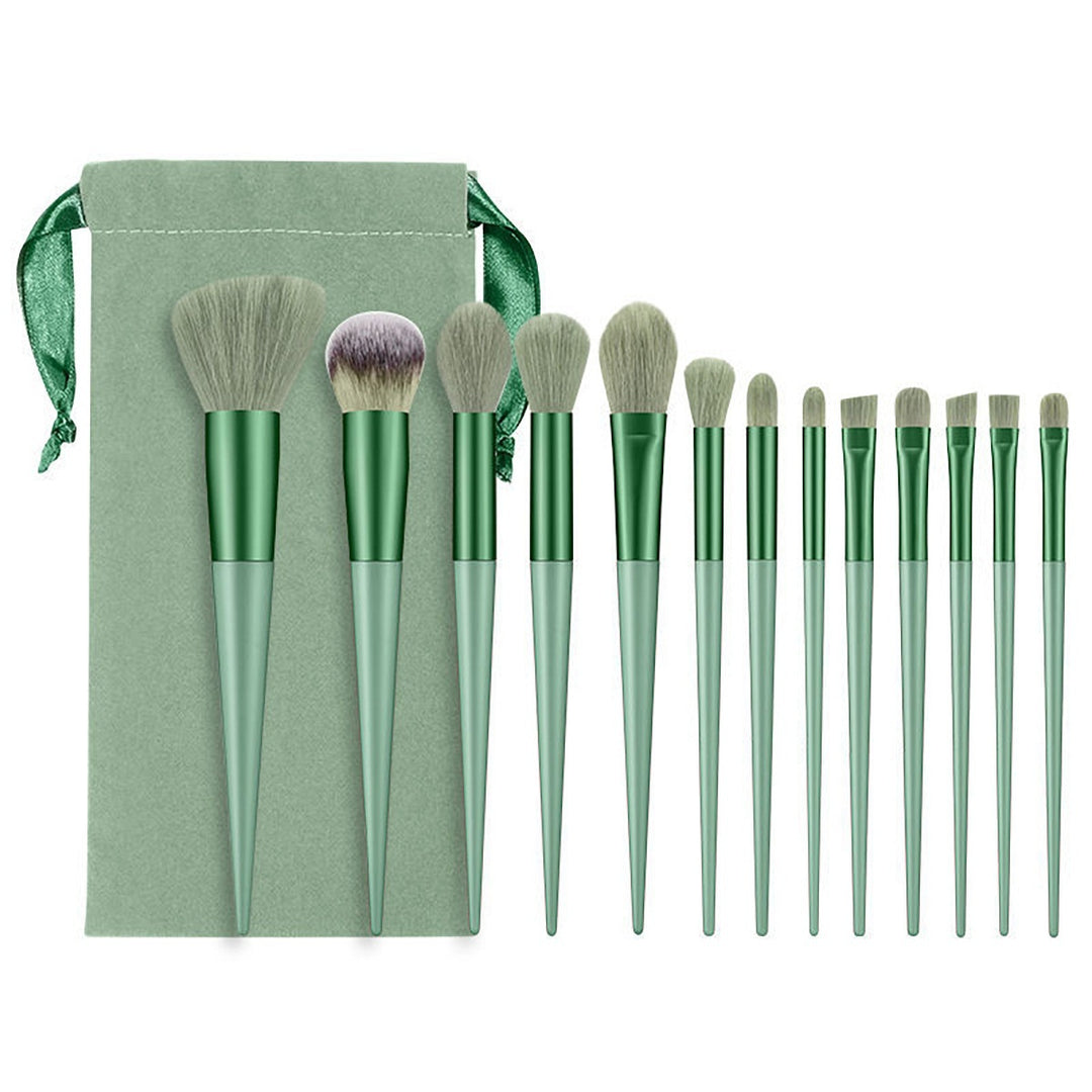 🌸✨ 13-Piece Purple Flower Holly Leaf Makeup Brush Set — Soft Hair Collection 💄