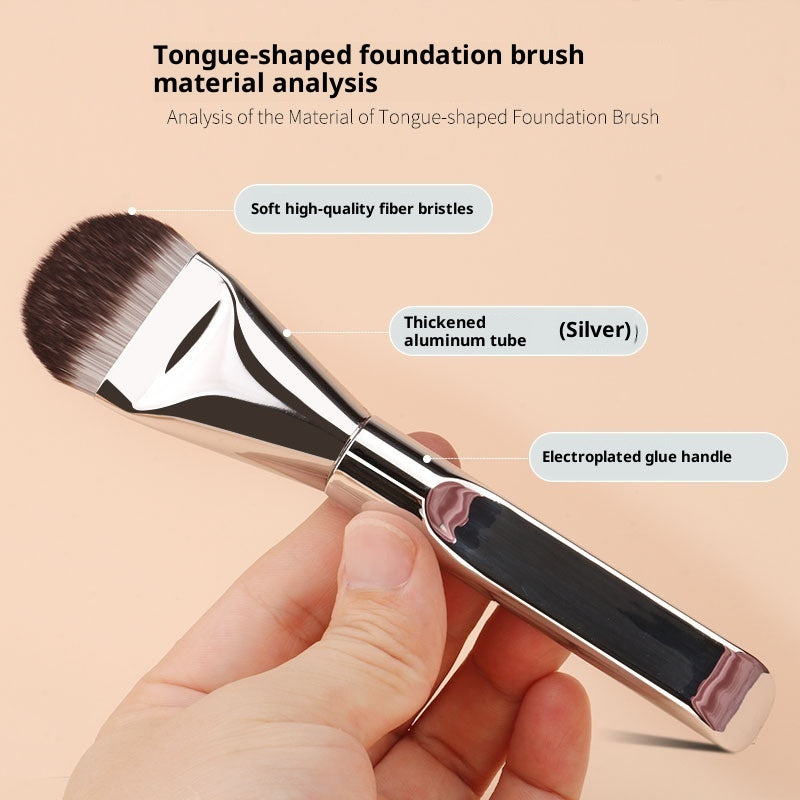 ✨ Tongue-Shaped Ultra-Thin Foundation Brush — Seamless Base Makeup Tool 💄