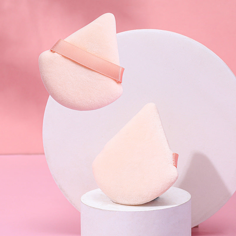 💄✨ Puff Suede Dry Powder Puff | Fan-Shaped Makeup Sponge