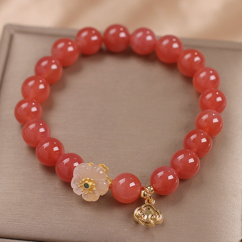 Natural Yanyuan Agate Flower Bracelet – Special-Interest Design for Women
