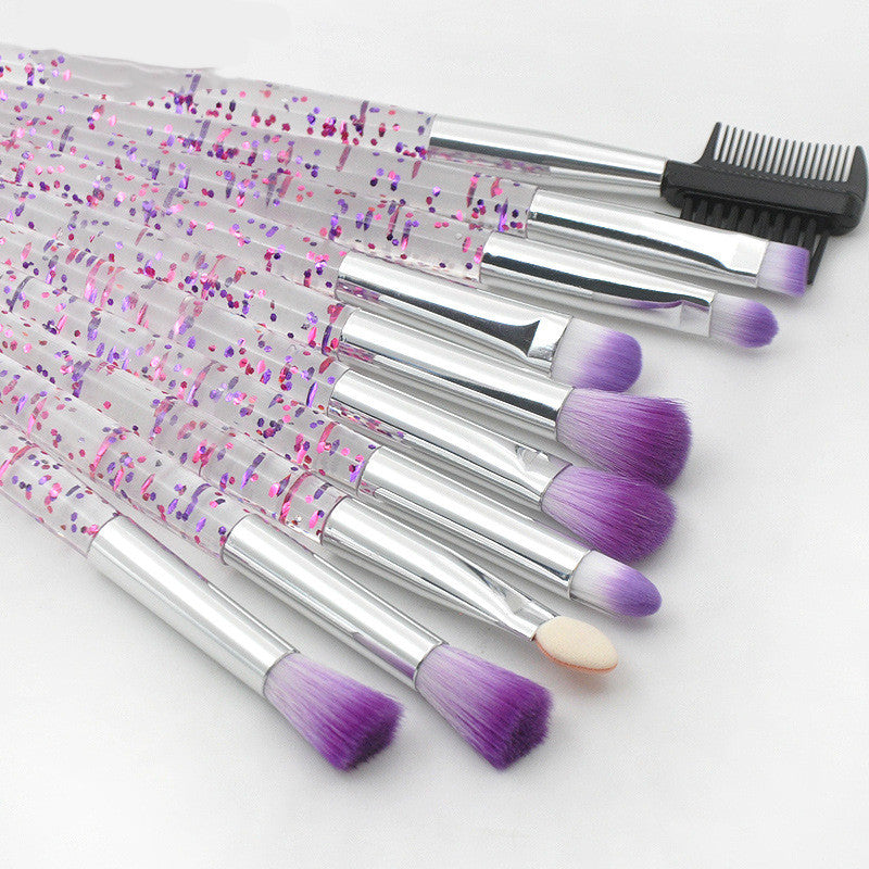 ✨ Transparent Starry Sky 10-Piece Makeup Brush Set 💄🌌
