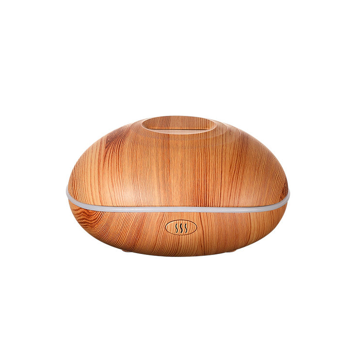 🔥💧 Colorful Flame Wood Grain Aromatherapy Humidifier | Retro USB Ultrasonic Diffuser ✨