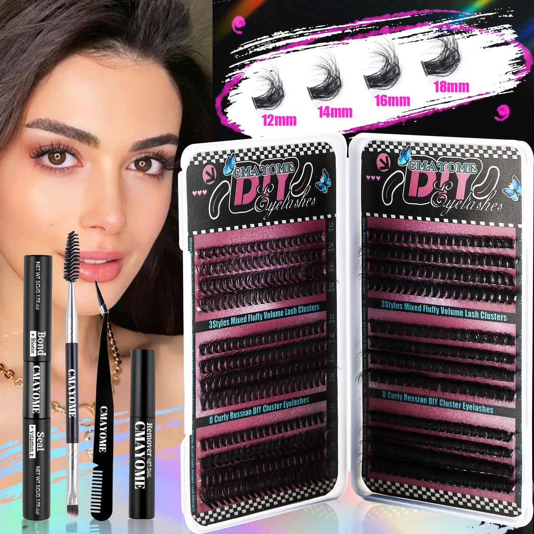 👁️✨ DIY 456 Clusters Large Capacity Eyelashes Assortment Pack – Lash Extension Kit
