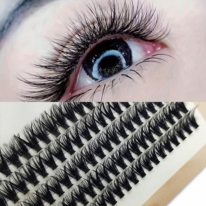 👁️✨ 5 Rows of 40D Cluster Segmented Lashes – DIY Lash Extension Set