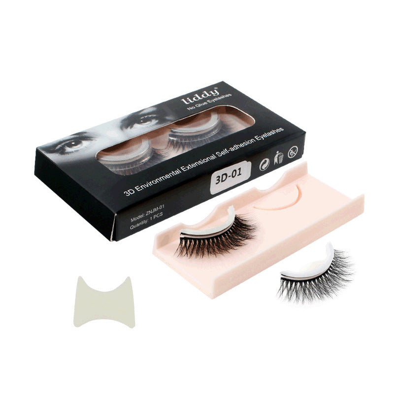 👁️✨ 3D Self-Adhesive False Eyelashes – Reusable Natural Curly Lash Extensions