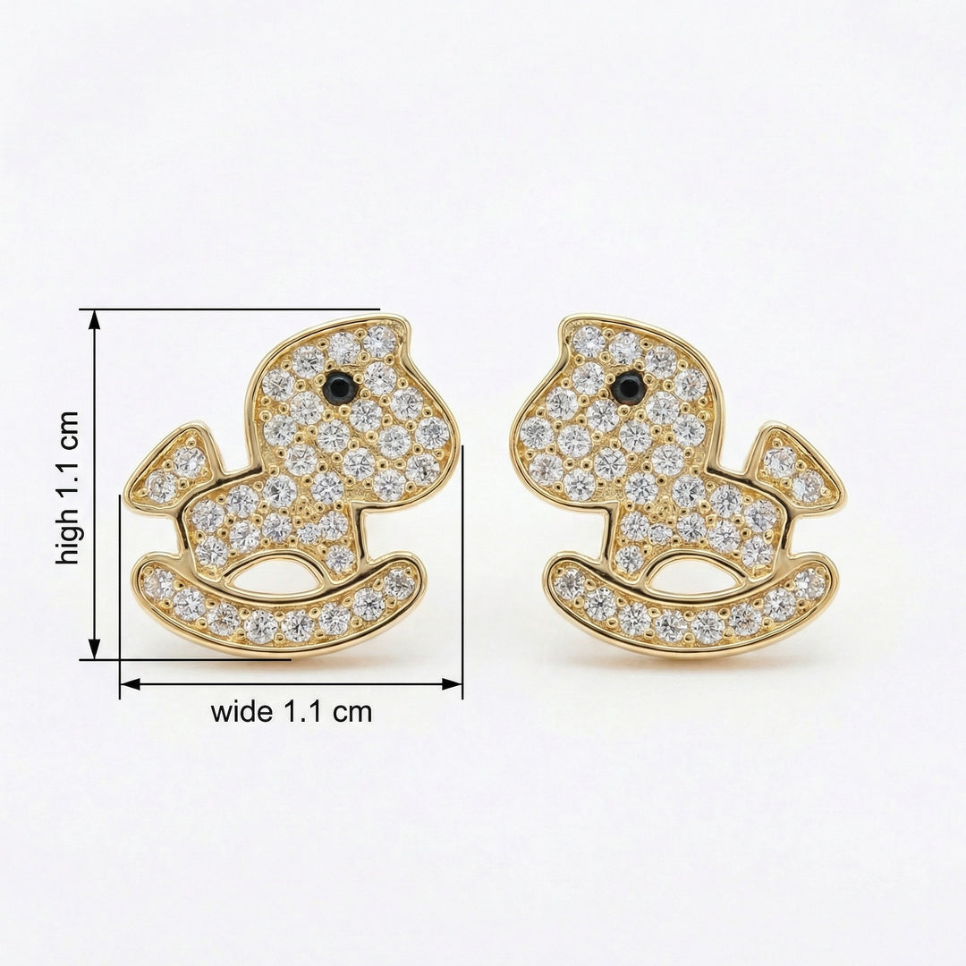 ✨ 925 Sterling Silver Rocking Horse Stud Earrings ✨
