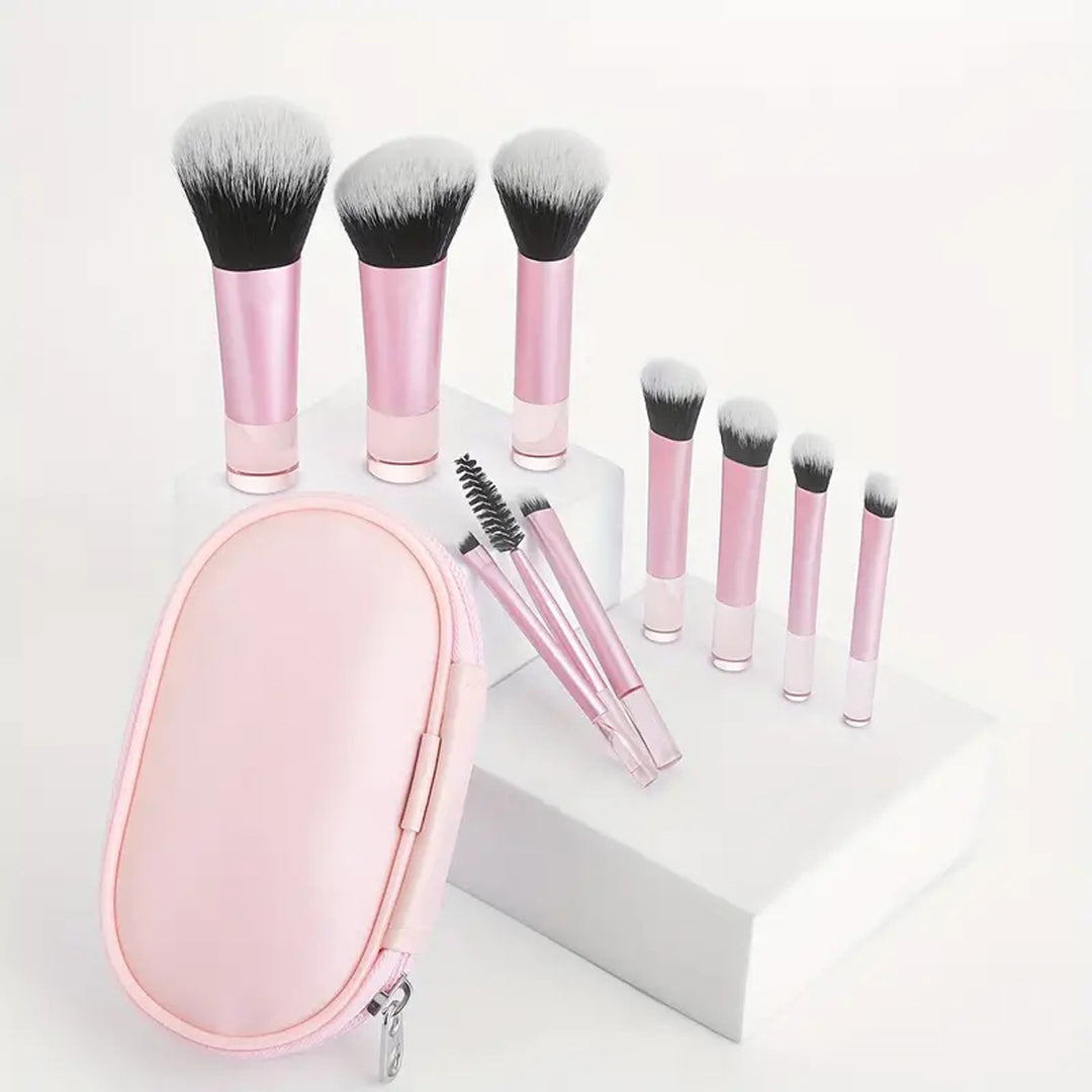✨ 8 Long Tube Makeup Brush Set — Multicolor Beauty Tools 💄🌈