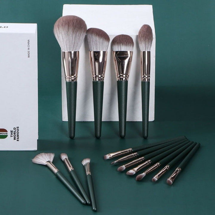 ✨ Women’s Fashion 14-Piece Makeup Brush Set — PU Packaging Beauty Tools 💄🐰🐱🐮