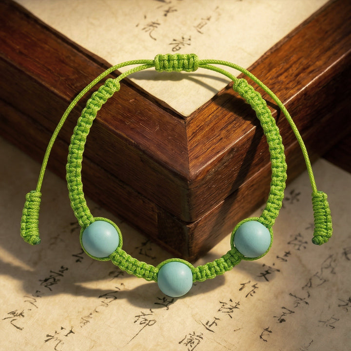 Chinese Herbal Metal Bead Bracelet – Lightweight Traditional Style Jewelry