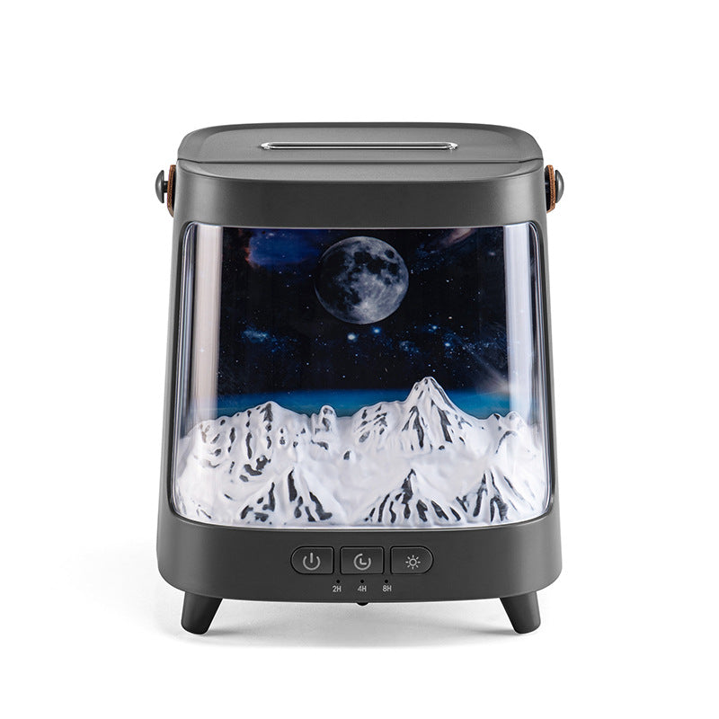 🌌🔥 3D Starry Sky Flame Aromatherapy Humidifier | Desktop Galaxy Atmosphere Mist Diffuser