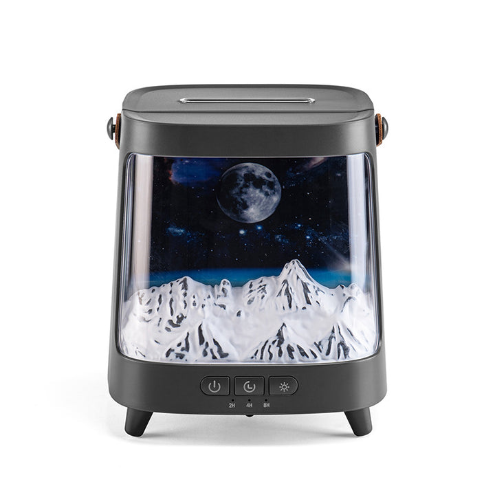 🌌🔥 3D Starry Sky Flame Aromatherapy Humidifier | Desktop Galaxy Atmosphere Mist Diffuser