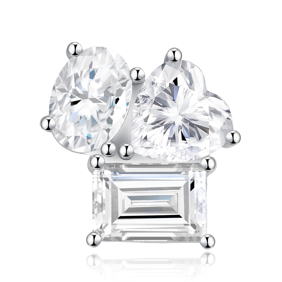 Luxury Minimalist Moissanite Stud Earrings – Platinum-Plated S925 Silver