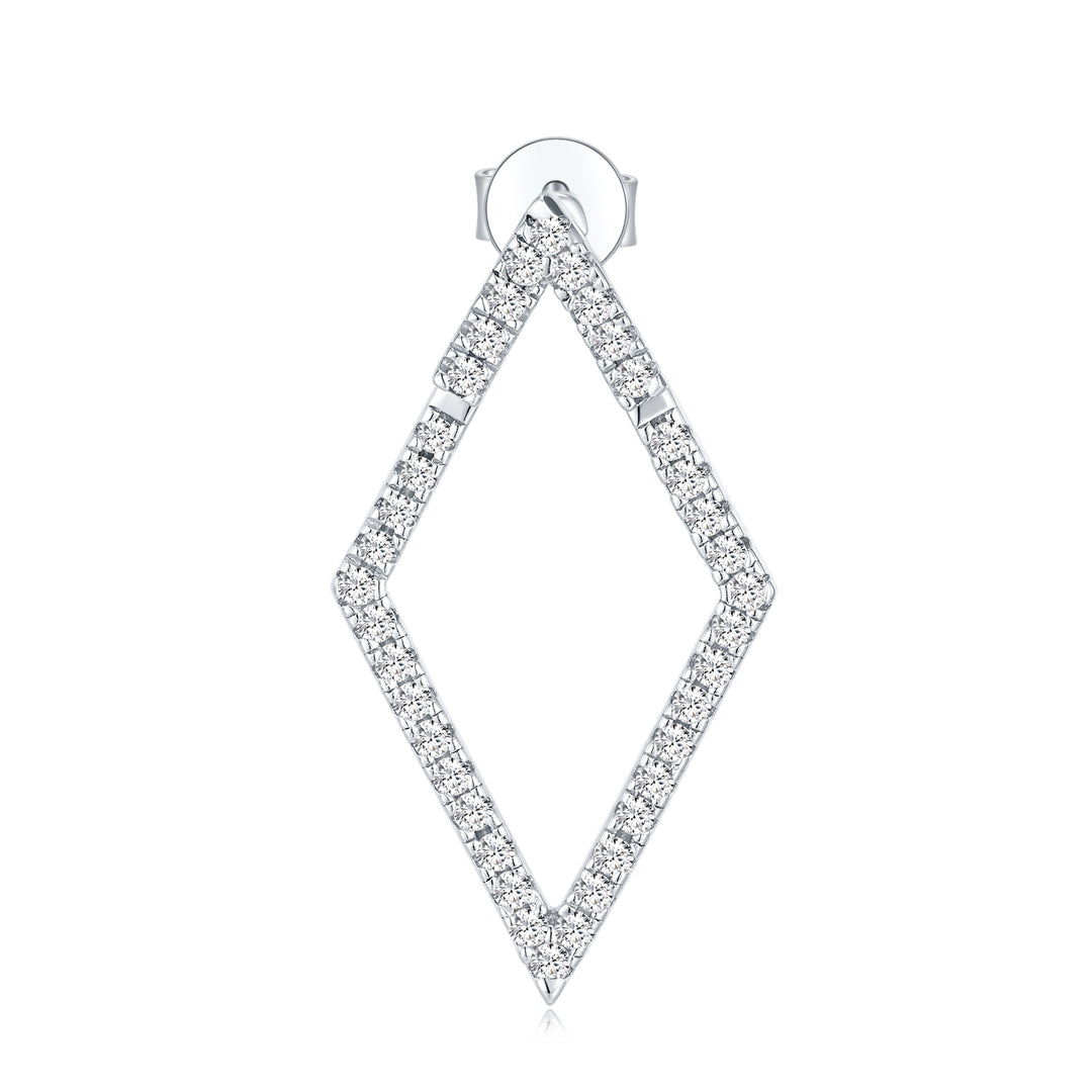 Luxury Minimalist Moissanite Earrings – Platinum-Plated S925 Silver