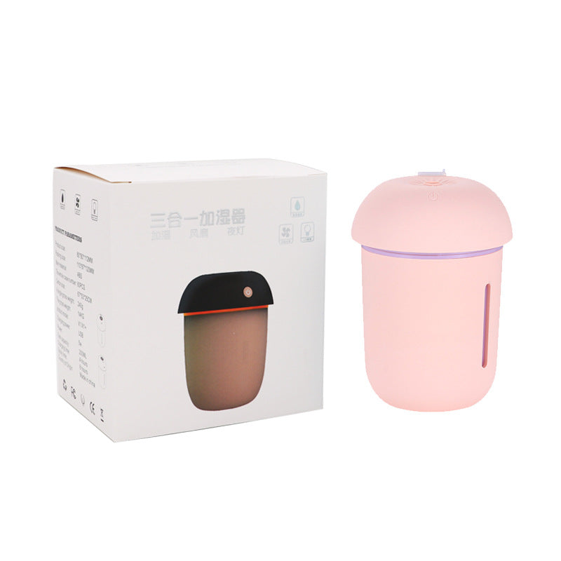 🍄💧 3-in-1 Mushroom Humidifier | USB Rechargeable Fan + Night Light + Air Purifier ✨