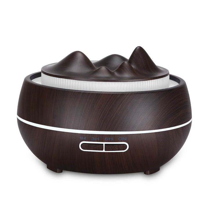 🌿💧 Wood Grain Aromatherapy Humidifier | LED Vase Diffuser 🌙✨