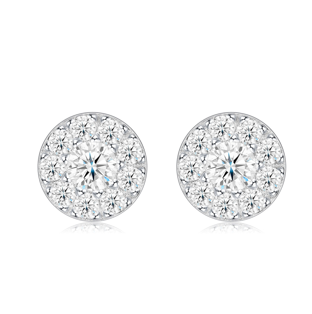 Luxury Moissanite Earrings – Platinum Plated S925 Silver Minimalist Set