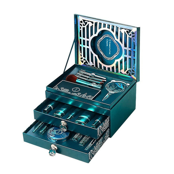 ✨ Green Lotus Beauty Makeup & Skincare Set — 18-Piece Complete Beauty Kit 💄🌿