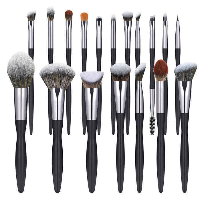 ✨ 16-Piece Black Makeup Brush Set — Eyeliner & Full Face Beauty Tools 🖤💄