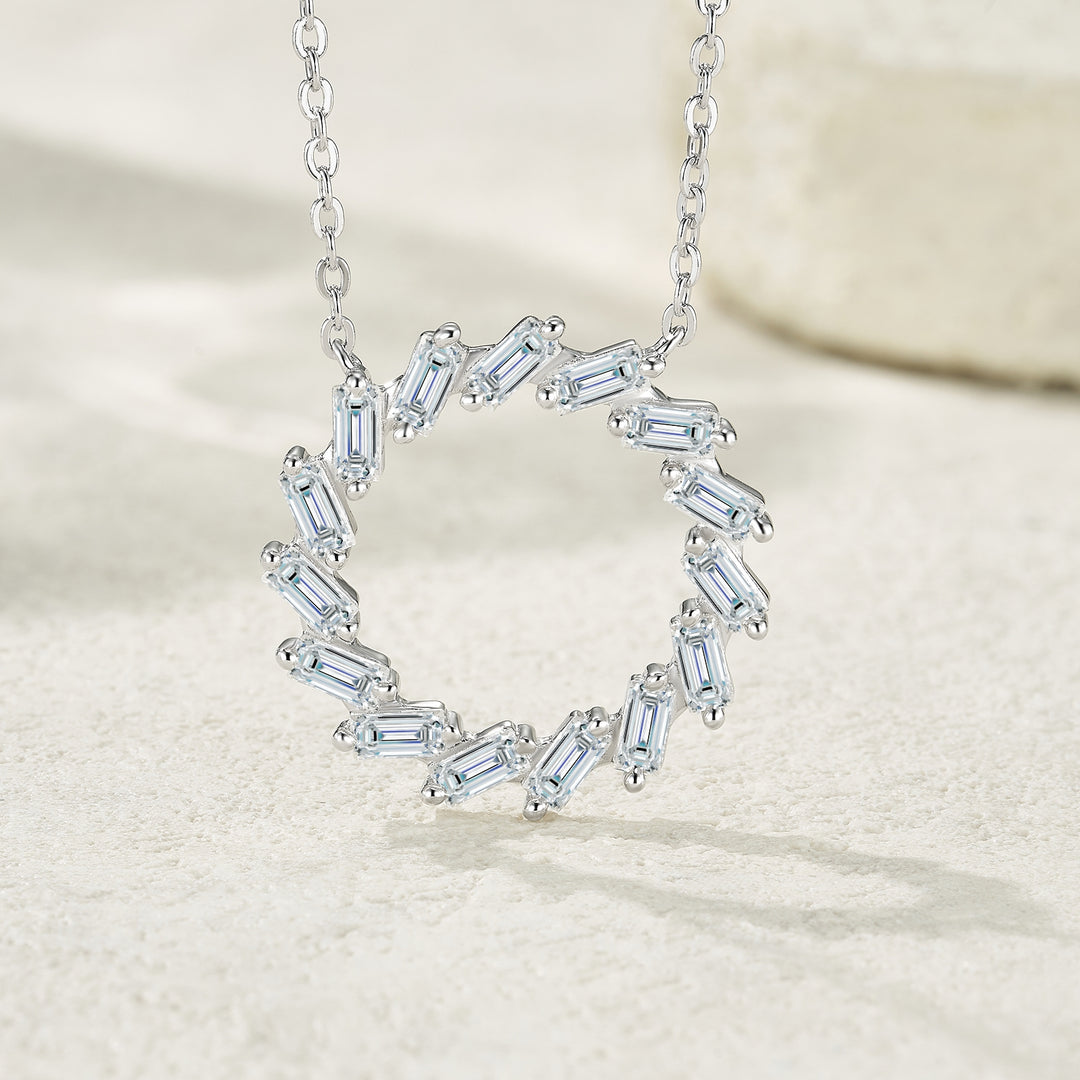 💎 Minimalist Square Morganite Pendant with Moissanite Accents