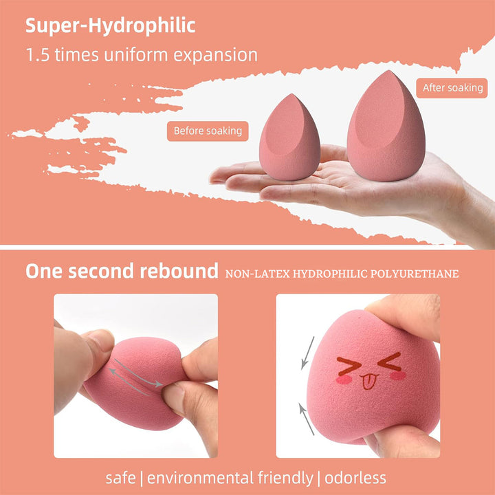 🥚💄 Beauty Egg Set (4PCS) – Seamless Makeup Sponge with Storage Box | Hygienic & Flawless Blend