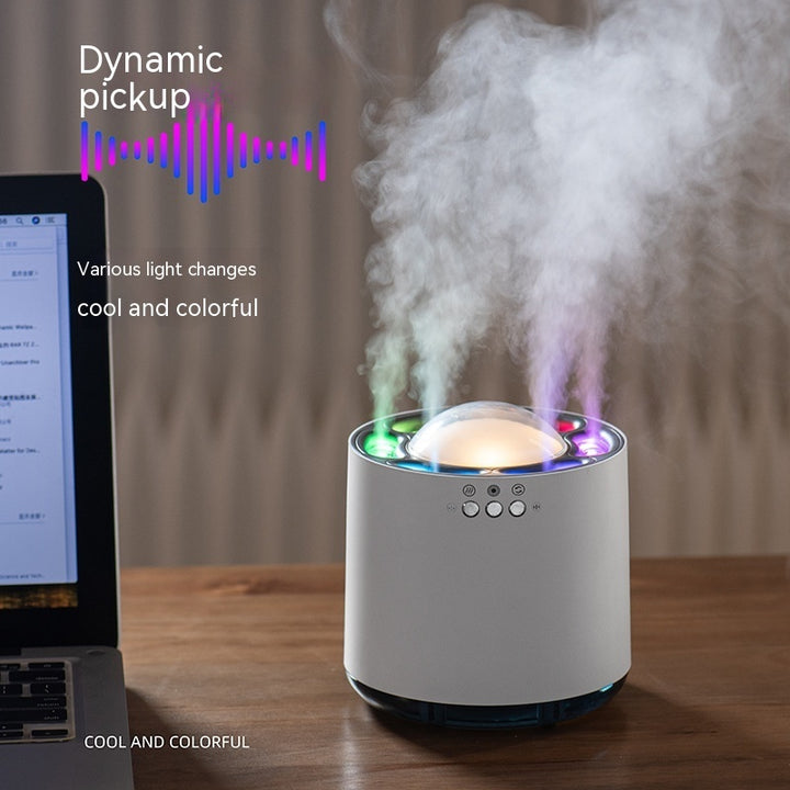 💧🎶 Desktop Heavy Fog Humidifier | Music Rhythm Ambient Light Diffuser ✨