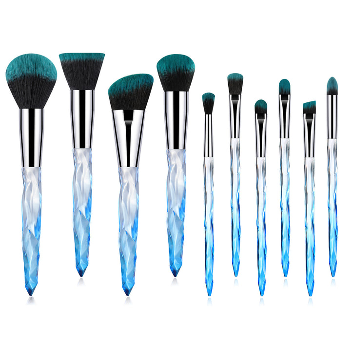 💎 10-Piece Crystal Diamond Makeup Brush Set – Foundation & Face Blending Brushes ✨