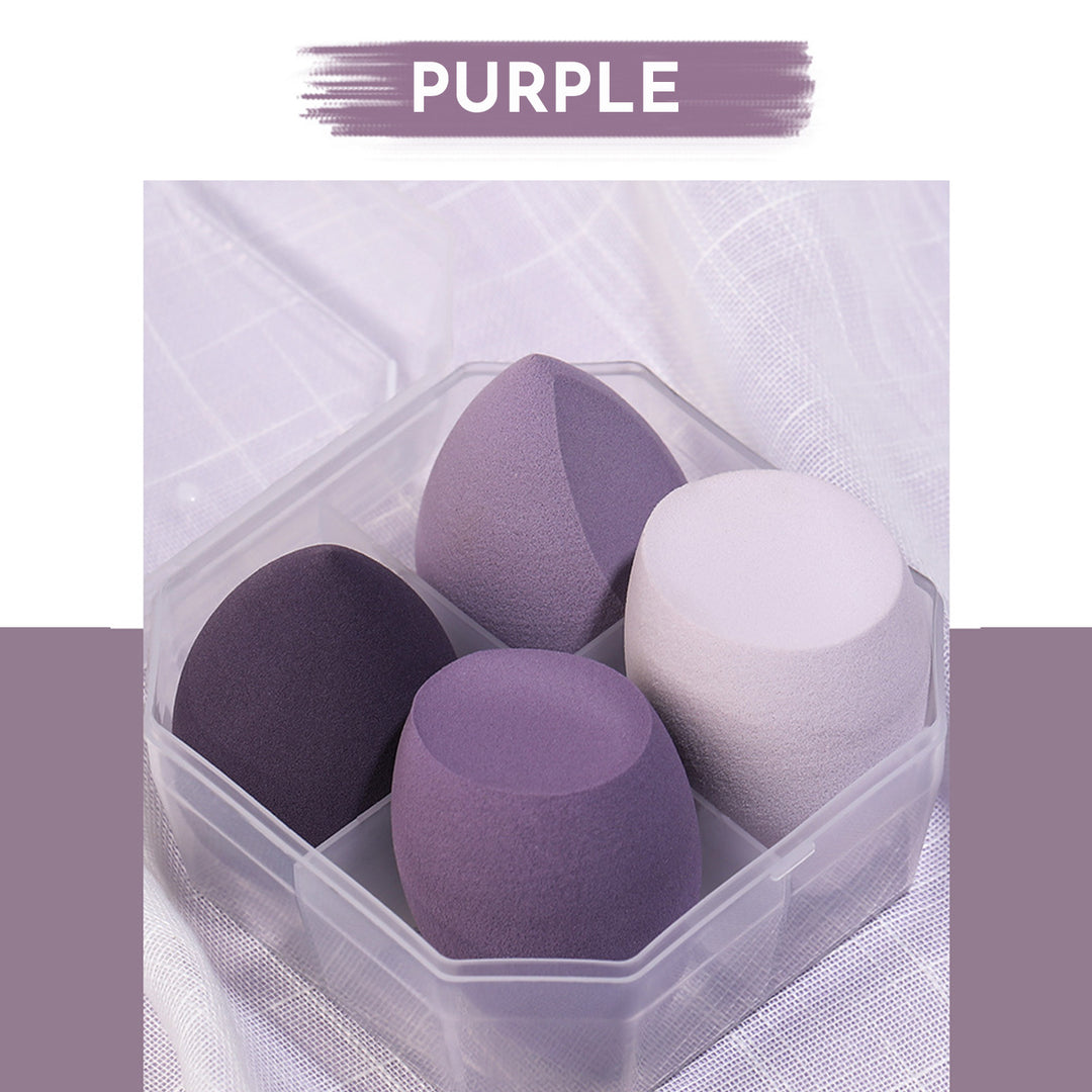 🥚💄 Beauty Egg Set (4PCS) – Seamless Makeup Sponge with Storage Box | Hygienic & Flawless Blend
