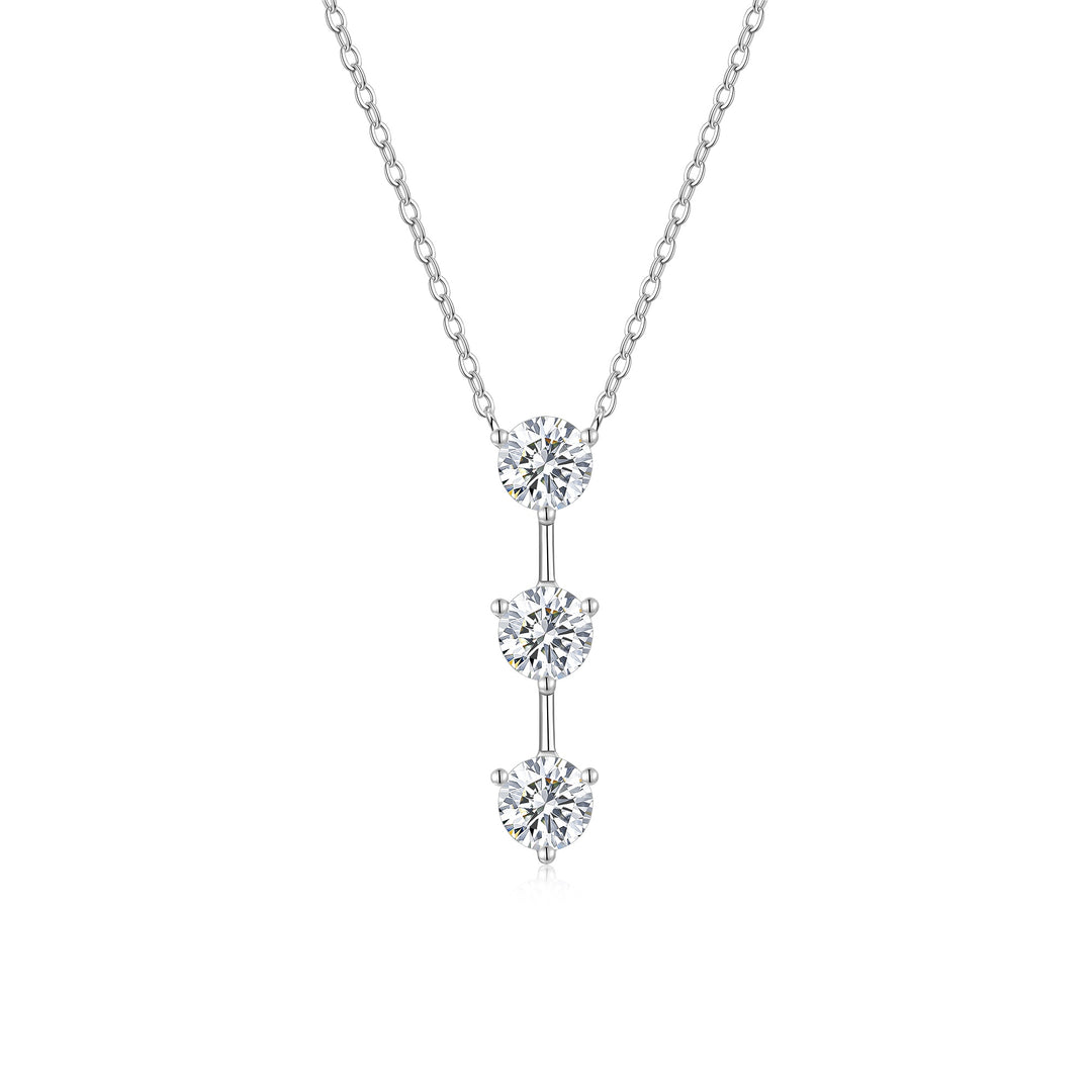 Luxury 1-Carat Moissanite Pendant Necklace Set – Gold-Plated S925 Silver