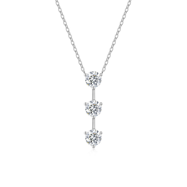 Luxury 1-Carat Moissanite Pendant Necklace Set – Gold-Plated S925 Silver