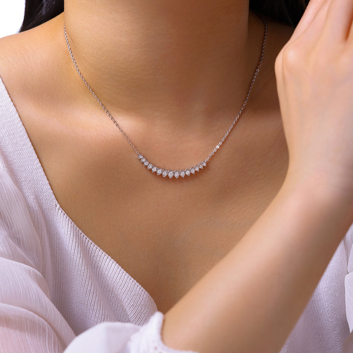Luxury Minimalist Moissanite Pendant Necklace – Gold-Plated S925 Silver