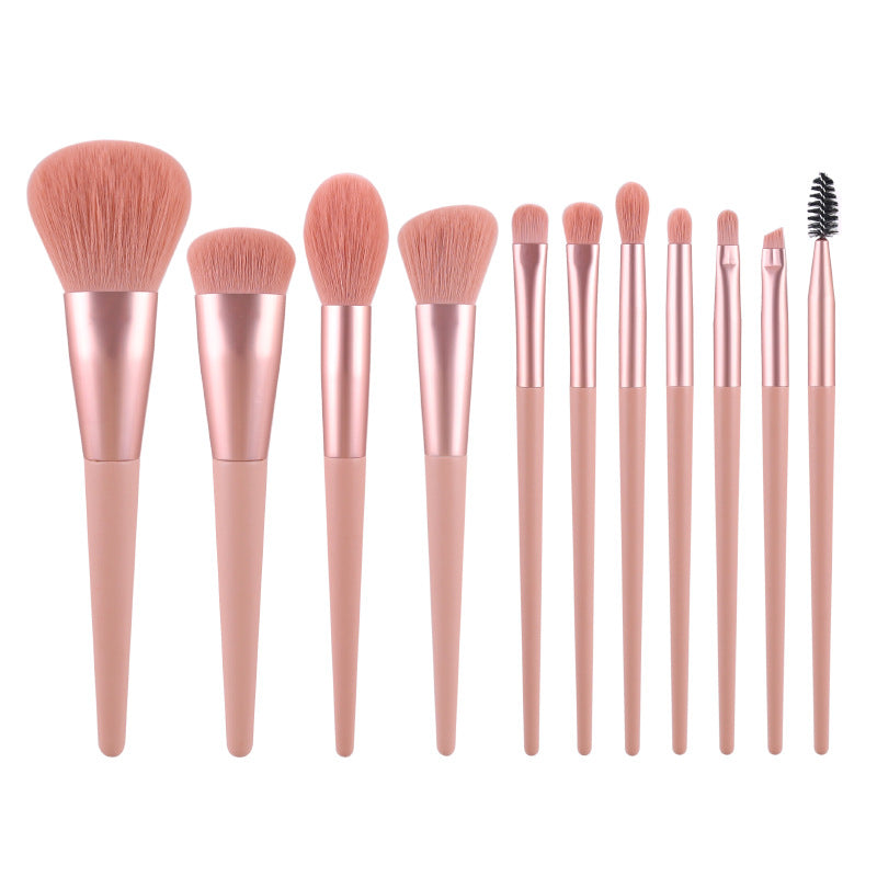 ✨ 11-Piece Makeup Brush Set — Wooden Handle Beauty Tools 💄