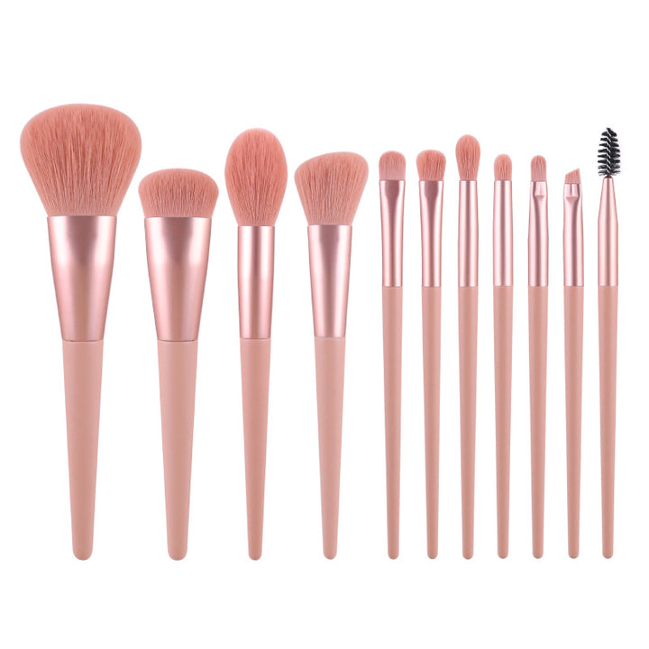 ✨ 11-Piece Makeup Brush Set — Wooden Handle Beauty Tools 💄