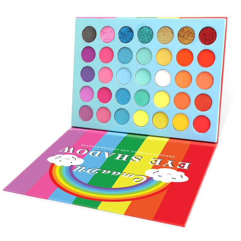 ✨ 35-Color Rainbow Matte Eyeshadow Palette – Waterproof Full Coverage Makeup Set ✨