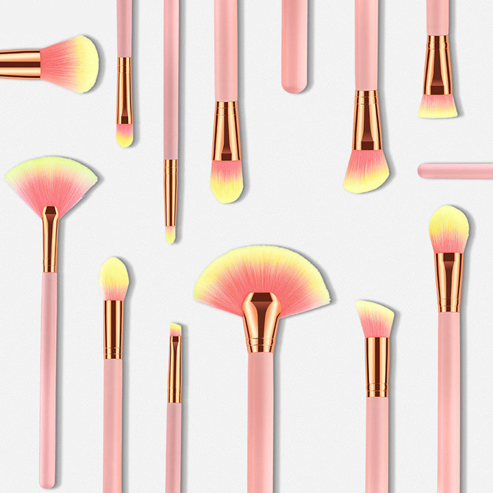 ✨ 12-Piece Beauty Makeup Brush Set — Pink Wooden Handle Tools 💄💗