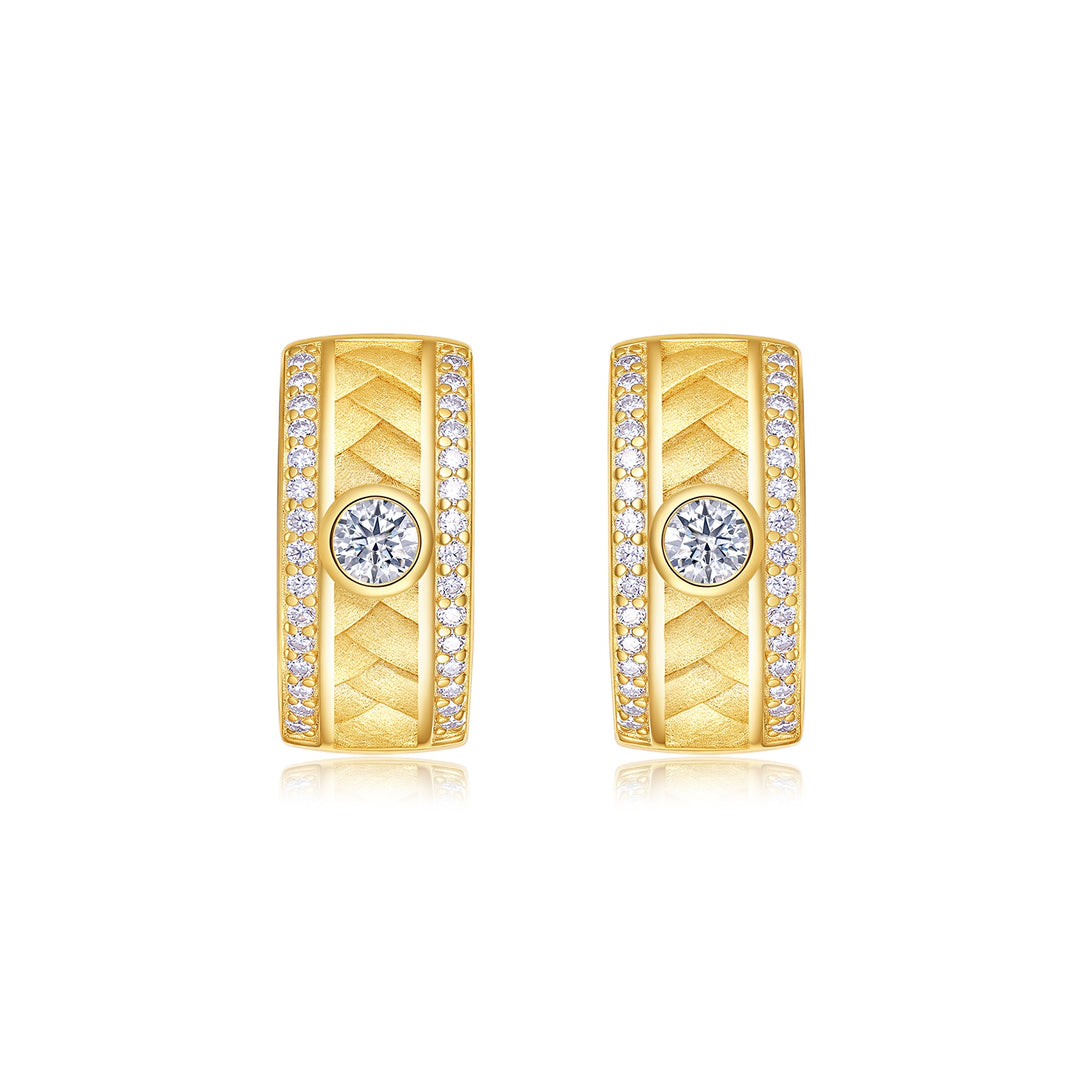 Minimalist Moissanite Stud Earrings – Gold-Plated S925 Silver