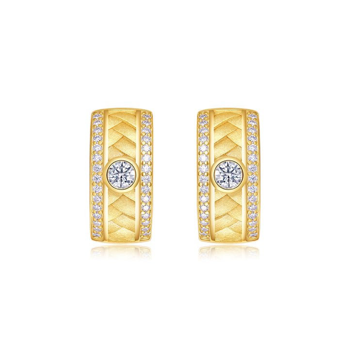 Minimalist Moissanite Stud Earrings – Gold-Plated S925 Silver