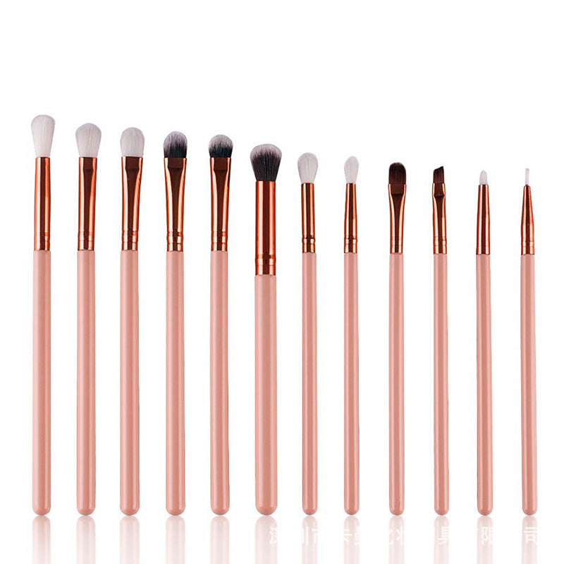 ✨ 12-Piece Makeup Brush Set — Skin Color Brown Gold Beauty Tools 💄✨