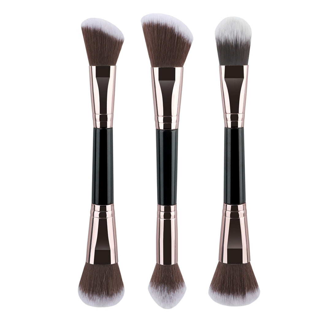 ✨ 3-Piece Double-Ended Makeup Brush Set — Soft Foundation & Shading Tools 💄