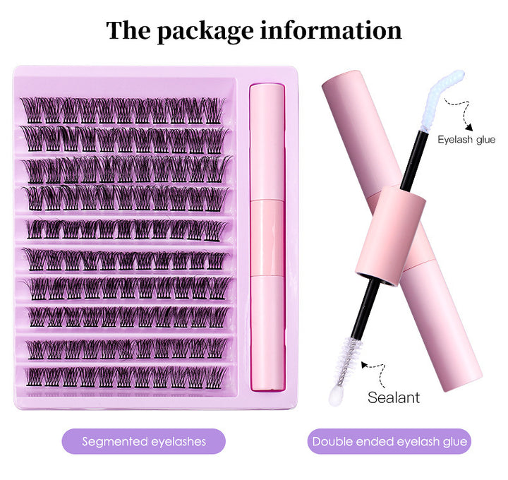 👁️✨ False Eyelash Set with Single Cluster – Natural Large Capacity DIY Lash Kit
