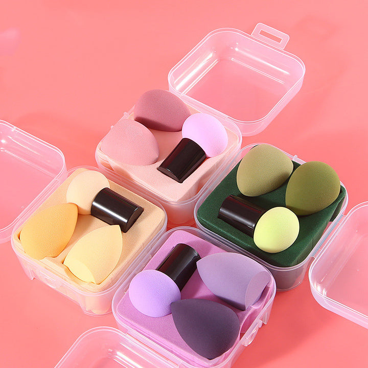🥚💄 Fashionable Mushroom Head Beauty Egg Cushion Puff Set – Multi-Shape Makeup Sponge Kit (Wet & Dry)