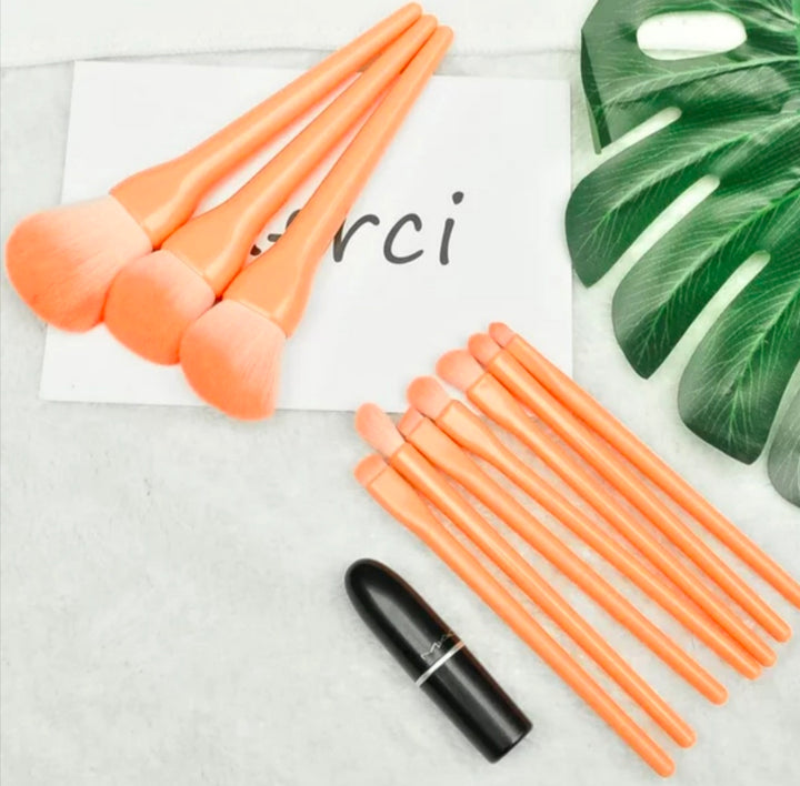 ✨ Candy Color 10-Piece Makeup Brush Set — Full Beauty Tool Kit 💄🍬
