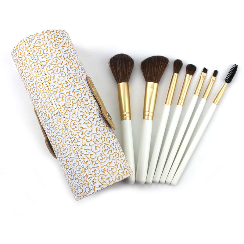 ✨ 7-Piece Makeup Brush Set — Wooden Handle Beauty Tools 💄