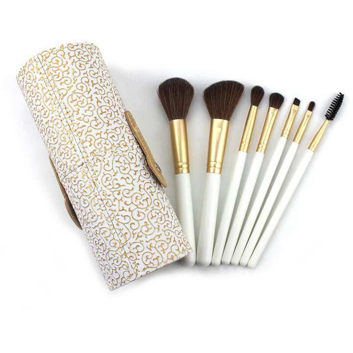 ✨ 7-Piece Makeup Brush Set — Wooden Handle Beauty Tools 💄