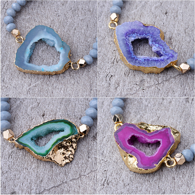Crystal Beaded Agate Bracelet