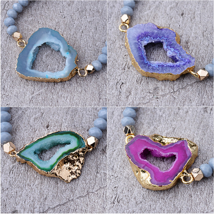 Crystal Beaded Agate Bracelet