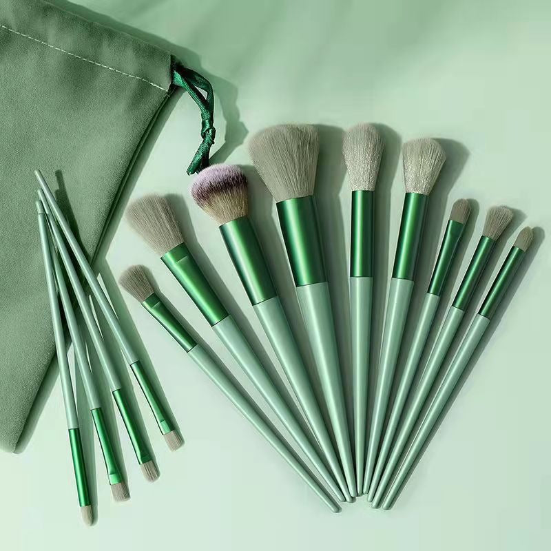 ✨ Cloth Bag Portable 13-Piece Soft Hair Makeup Brush Set 💄