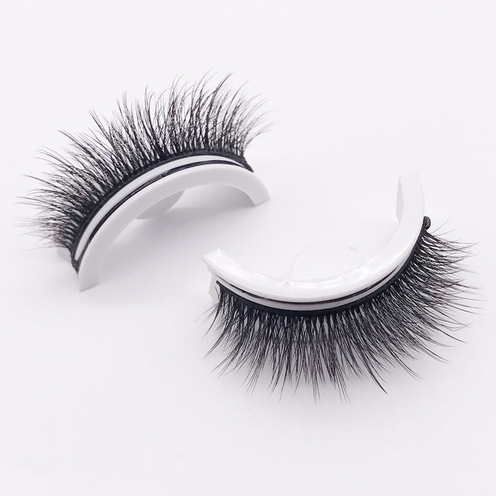 👁️✨ Reusable 3D Mink Lashes – Self-Adhesive Natural False Eyelashes (Glue-Free Silk Style)