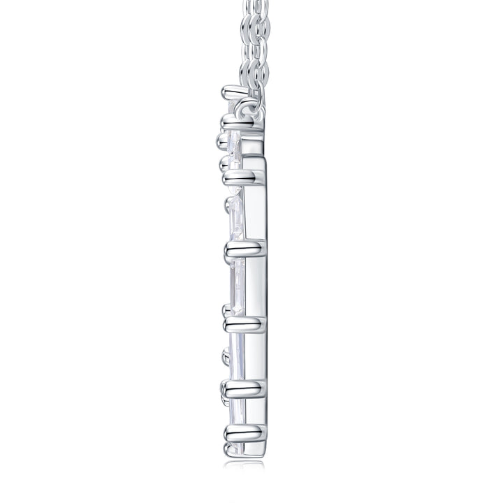 💎 Minimalist Square Morganite Pendant with Moissanite Accents
